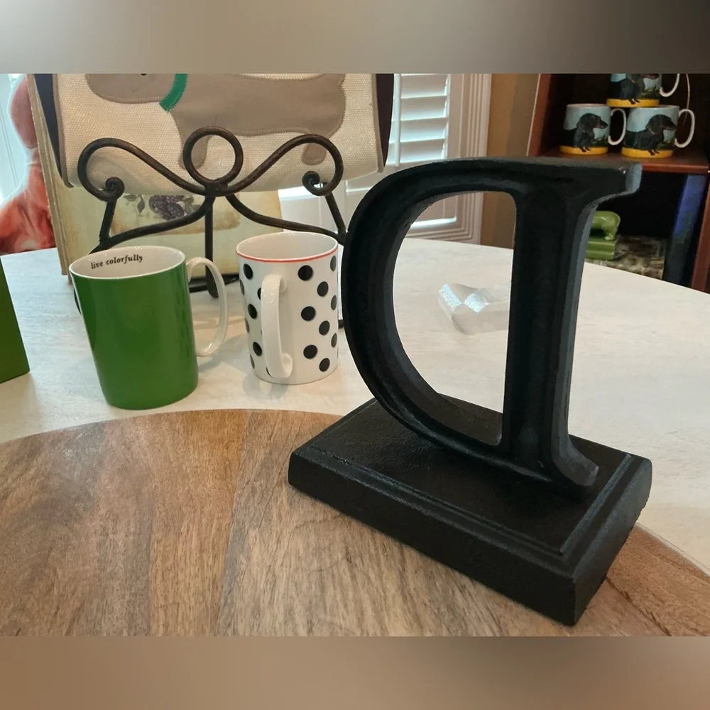 Pottery Barn Alphabet Stocking hanger holder letter D (never used) VERY Sturdy